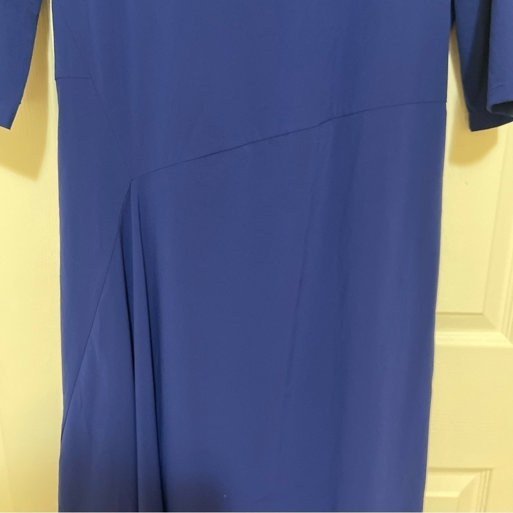 Katharina Hovman NWT Royal Blue 3/4 Sleeve Pleated Midi Maxi Dress Size 8 - Picture 6 of 14